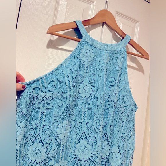 NWT~Torrid Mixed Lace Goddess Neck Top - Picture 5 of 11